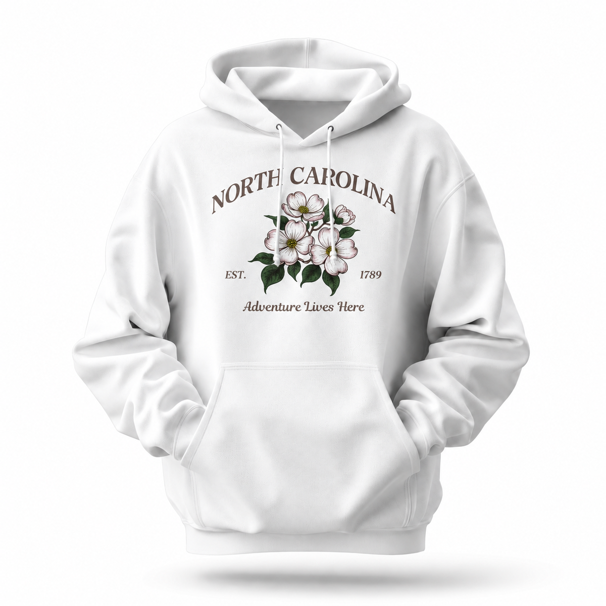 North Carolina Dogwood Floral Est. 1789 Hoodie