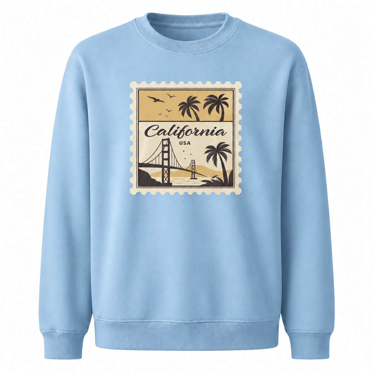 California USA Vintage Bridge Postage Stamp Sweatshirt