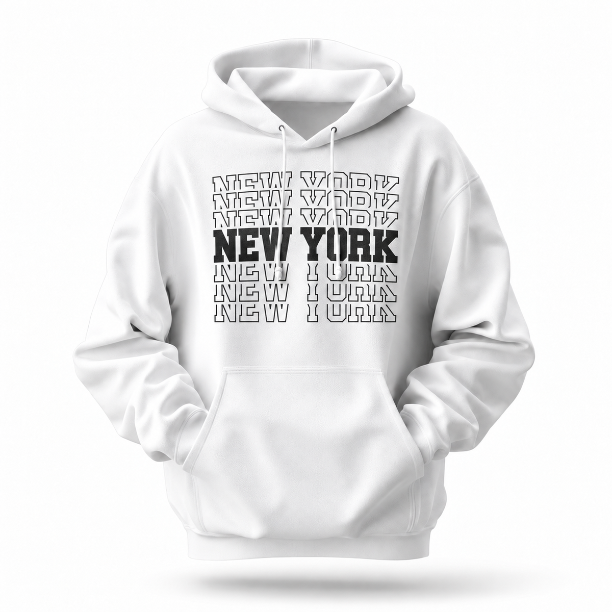 New York Stacked Collegiate Typography Hoodie