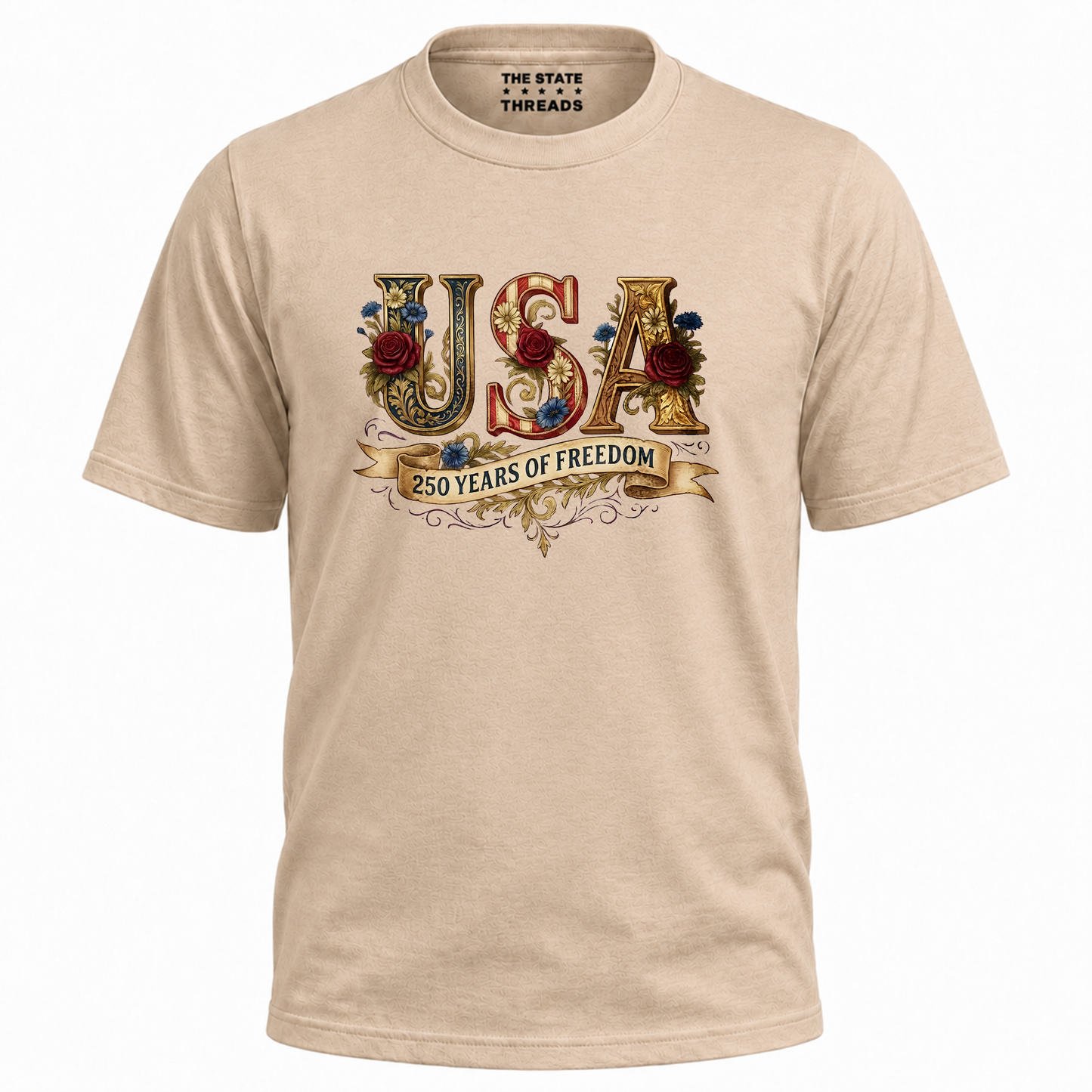 America 250 Years Freedom Vintage Floral Shirt