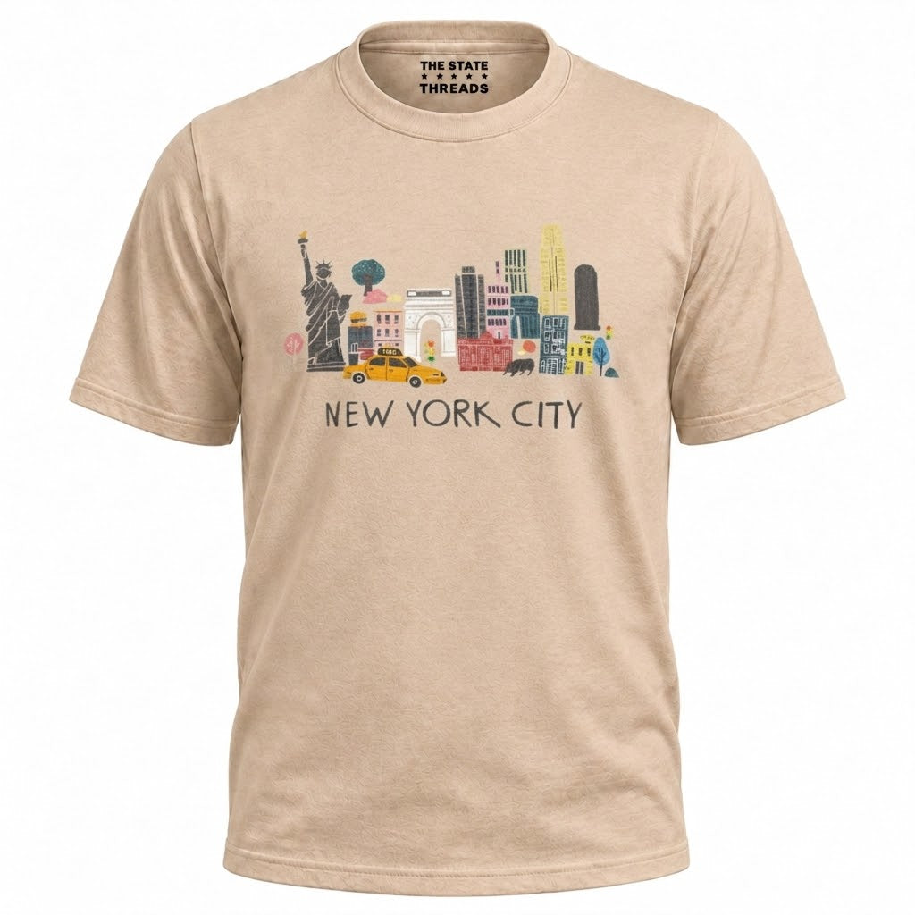 New York City Landmarks Illustrated Souvenir Shirt