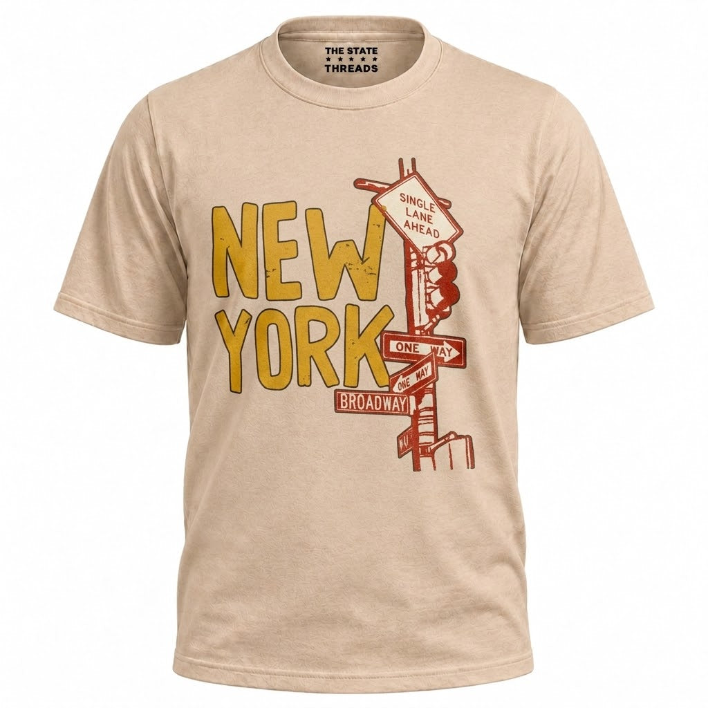 New York Broadway Street Signs Aesthetic Vintage Shirt