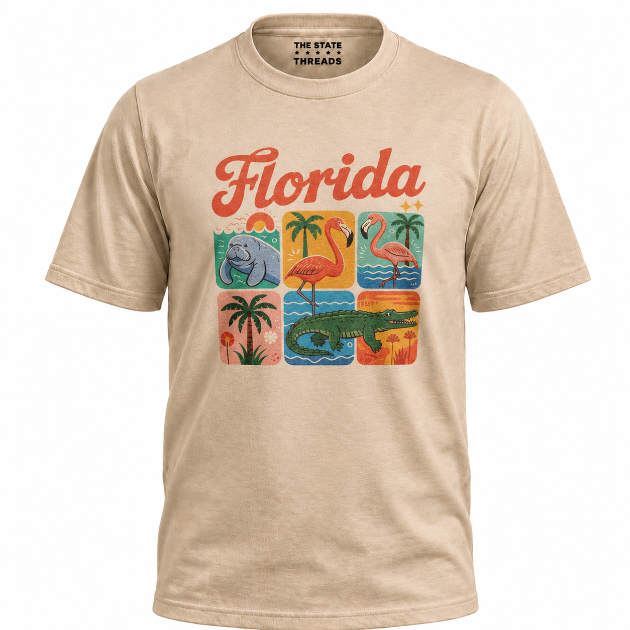 Florida Retro Wildlife Grid Sunshine State Shirt