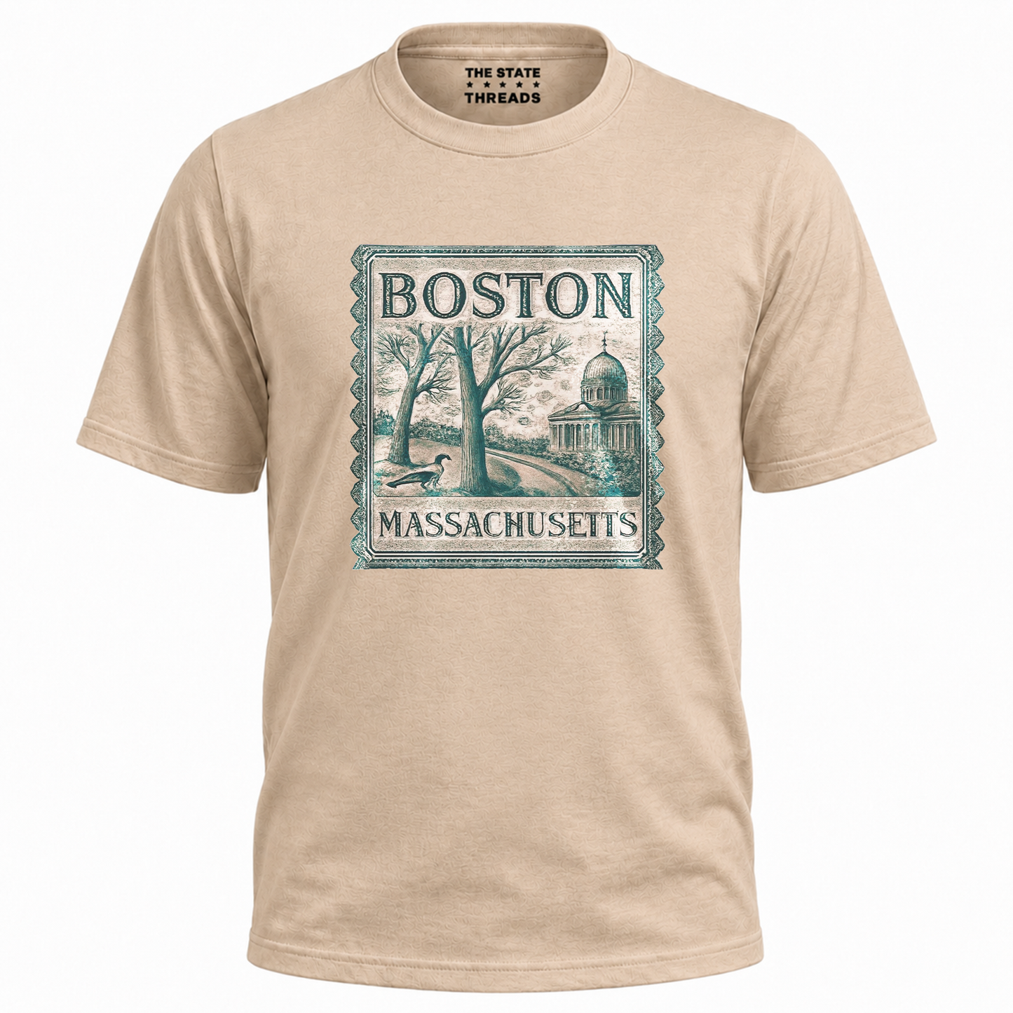 Boston Massachusetts Vintage Postal Stamp Aesthetic Heritage Shirt