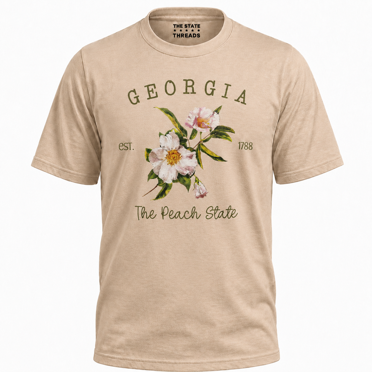 Georgia Cherokee Rose Peach State Botanical Vintage Shirt