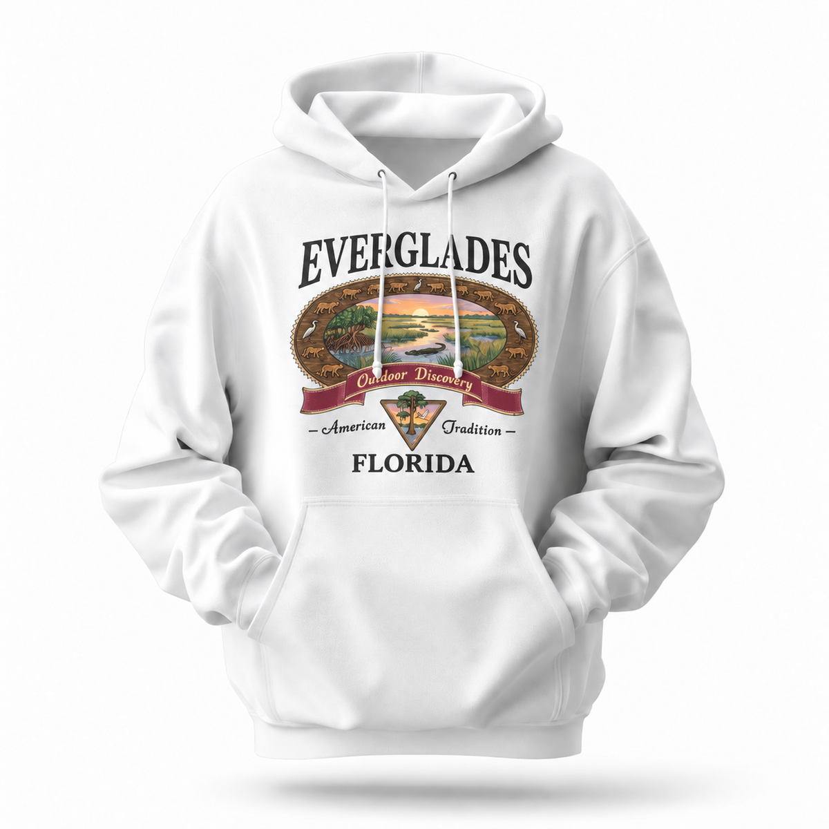 Everglades Florida Outdoor Discovery Vintage Badge Hoodie
