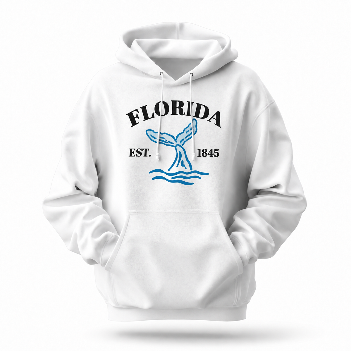 Florida Whale Tail Ocean Vintage Est 1845 Hoodie