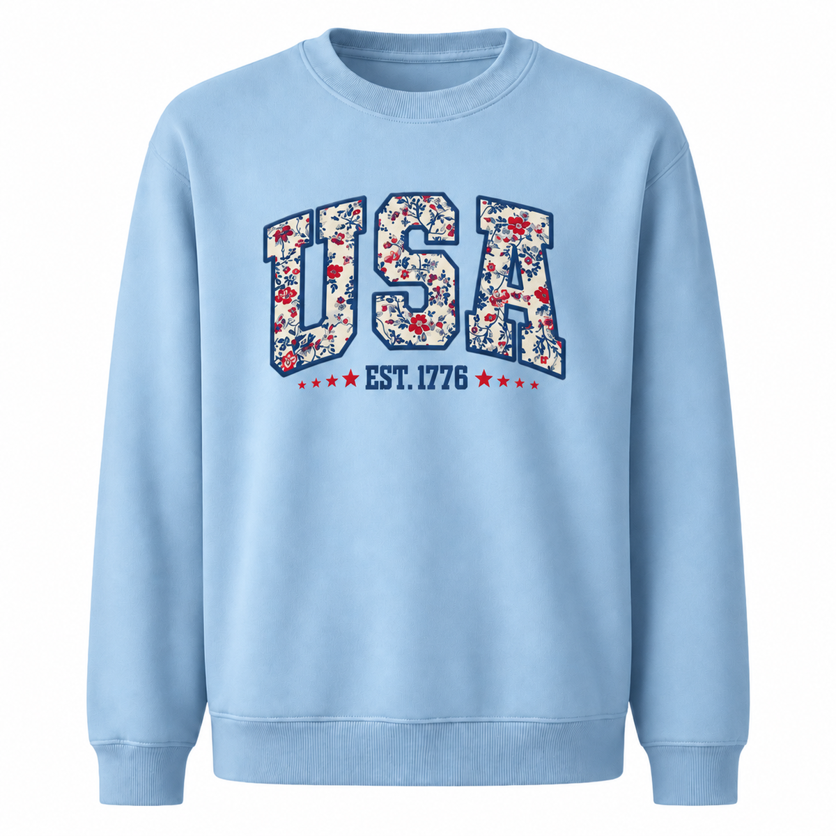 USA Floral Est. 1776 Patriotic Sweatshirt