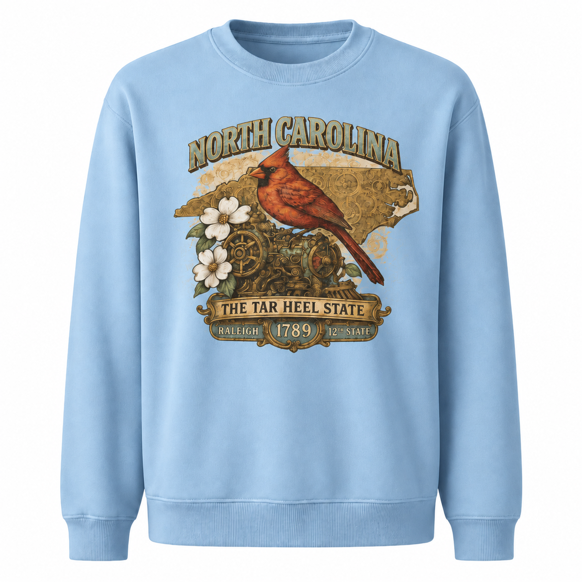 North Carolina Vintage Heritage State Pride Crest Sweatshirt - Light Blue