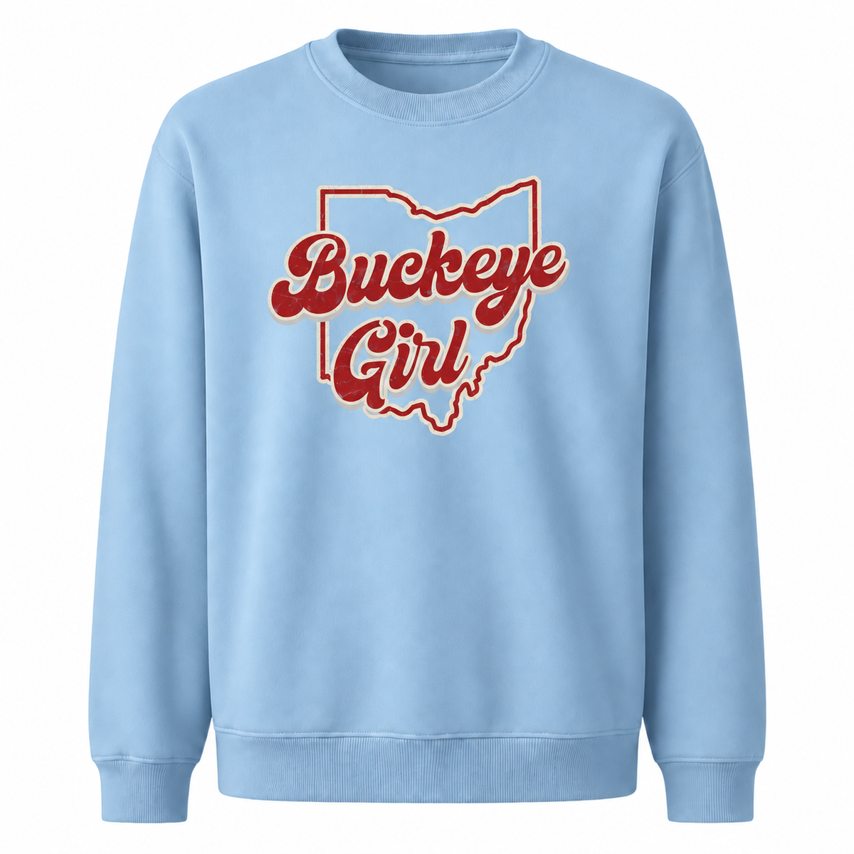 Buckeye Girl Ohio State Pride Vintage Sweatshirt - Light Blue