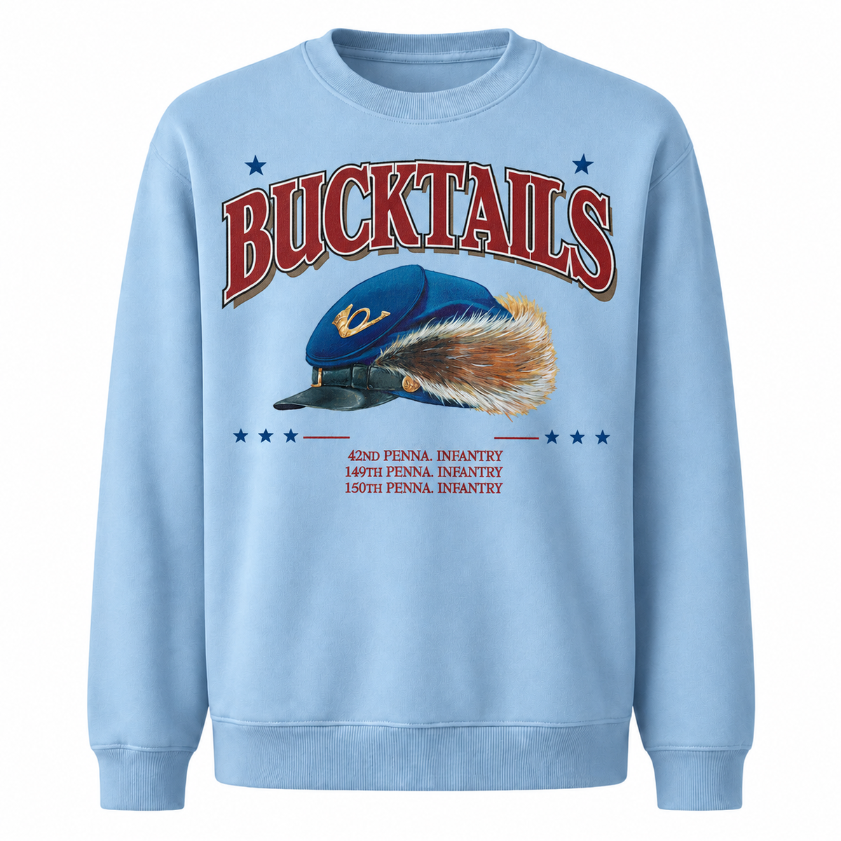 Pennsylvania Bucktails Military Heritage Vintage Distressed Sweatshirt - Light Blue
