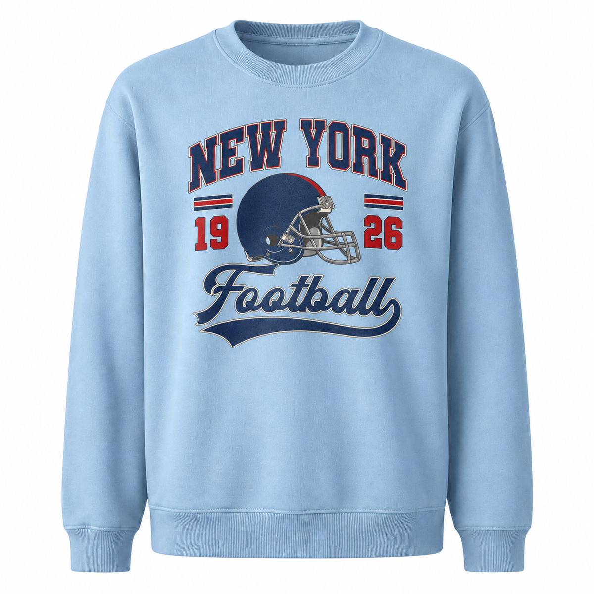 New York Football 1925 Vintage Athletic Gameday Sweatshirt - Light Blue