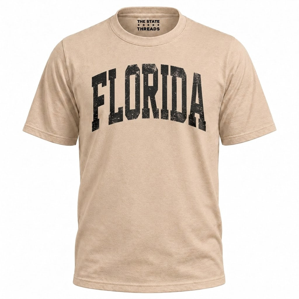 Florida Sunshine State Retro Distressed Varsity Shirt