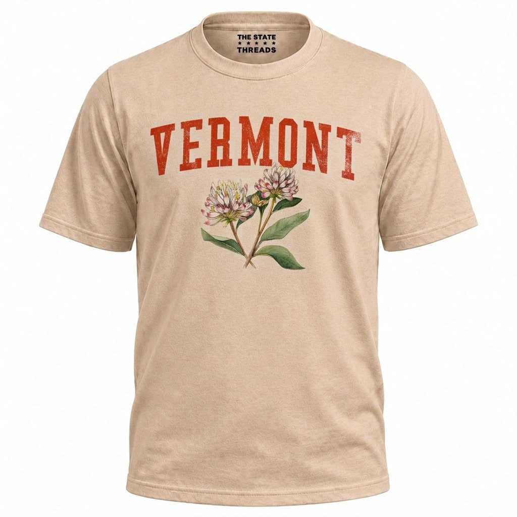 Vermont Red Clover State Flower Vintage Botanical Shirt