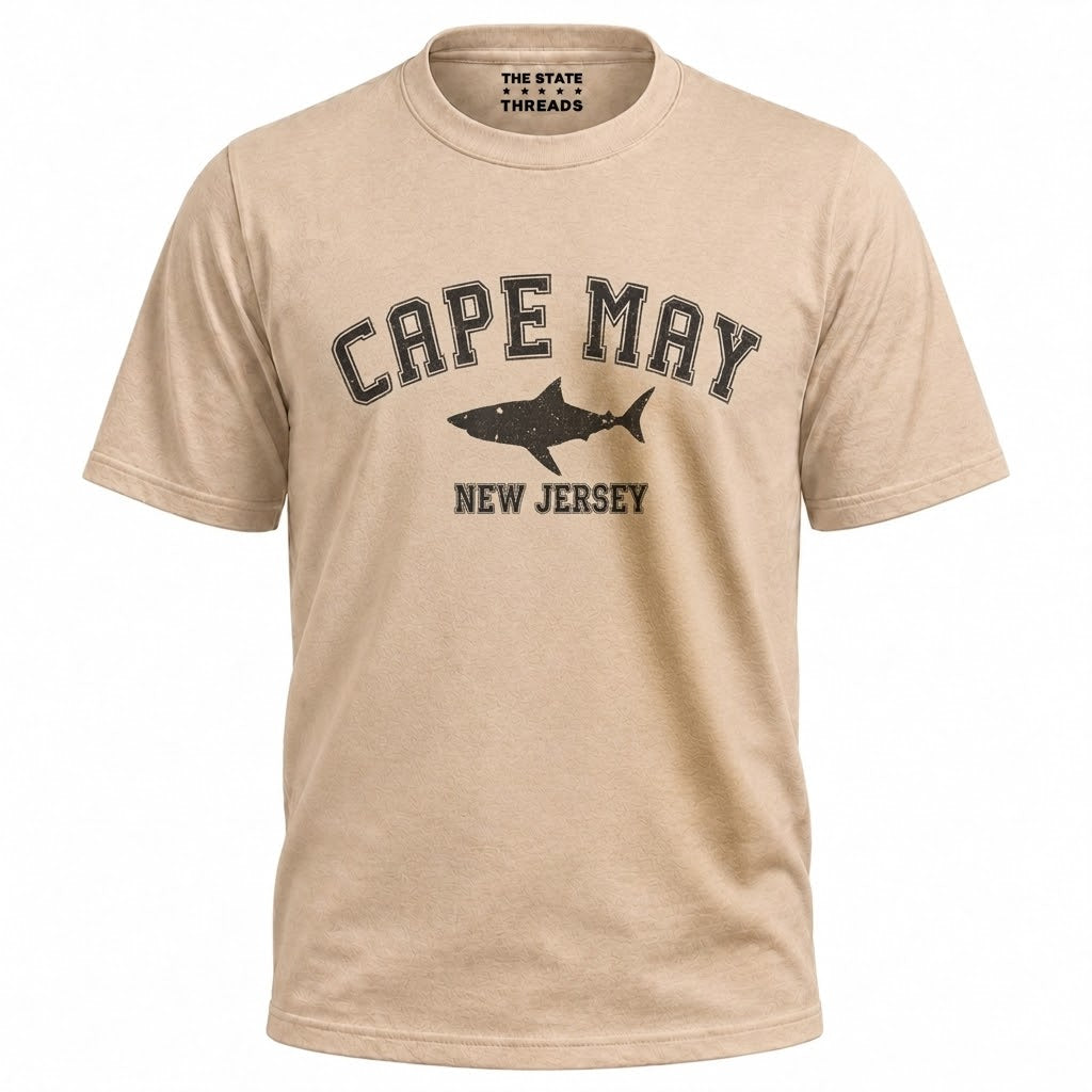 New Jersey Cape May Shark Graphic Coastal Shirt