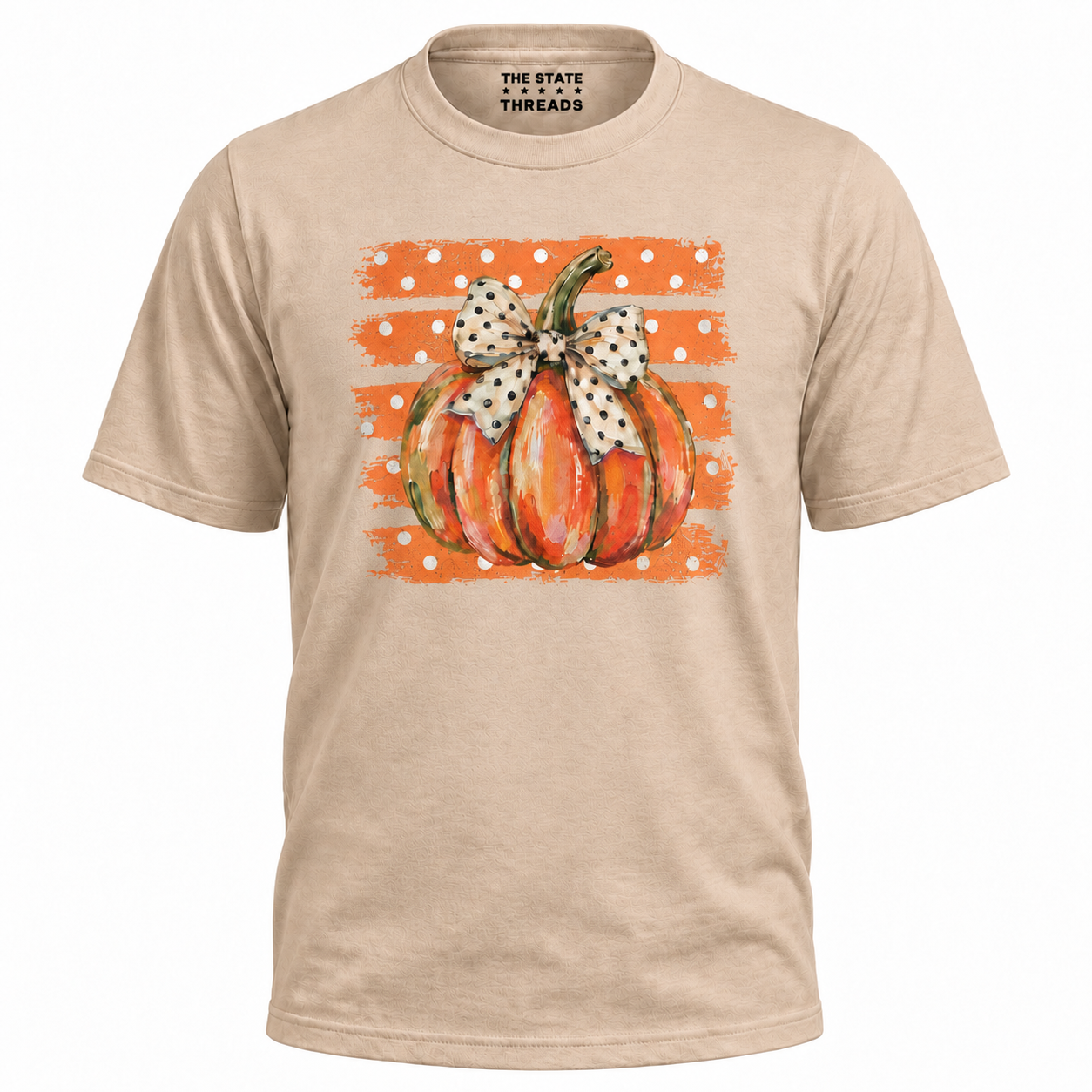 America Autumn Preppy Polka Dot Pumpkin Shirt
