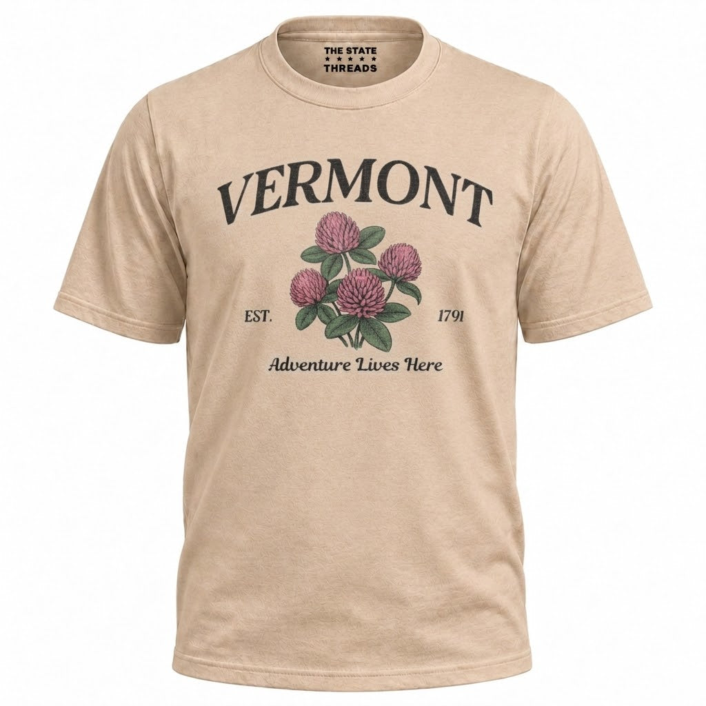 Vermont Red Clover State Flower Adventure Lives Here Shirt