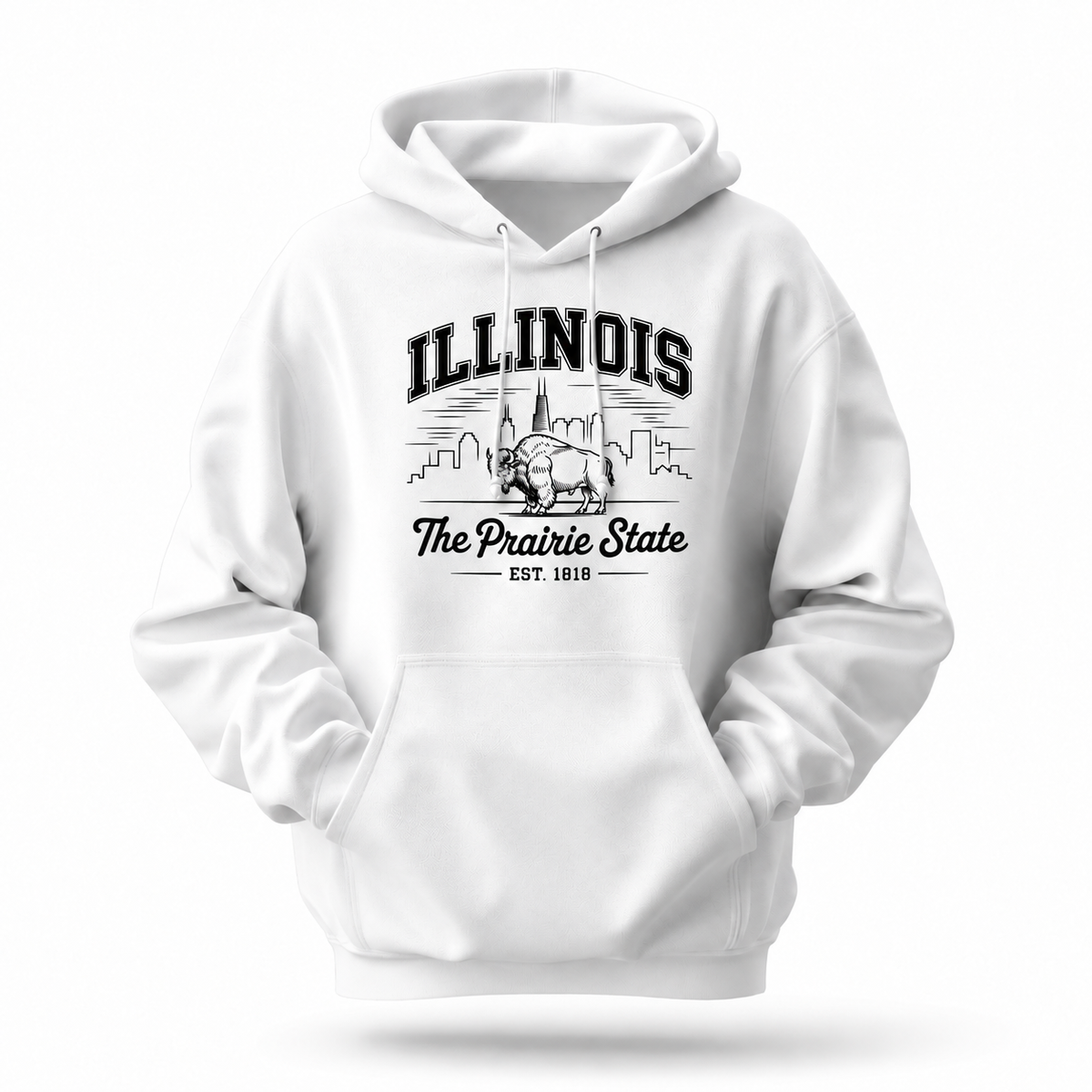 Illinois The Prairie State Bison Est 1818 Hoodie