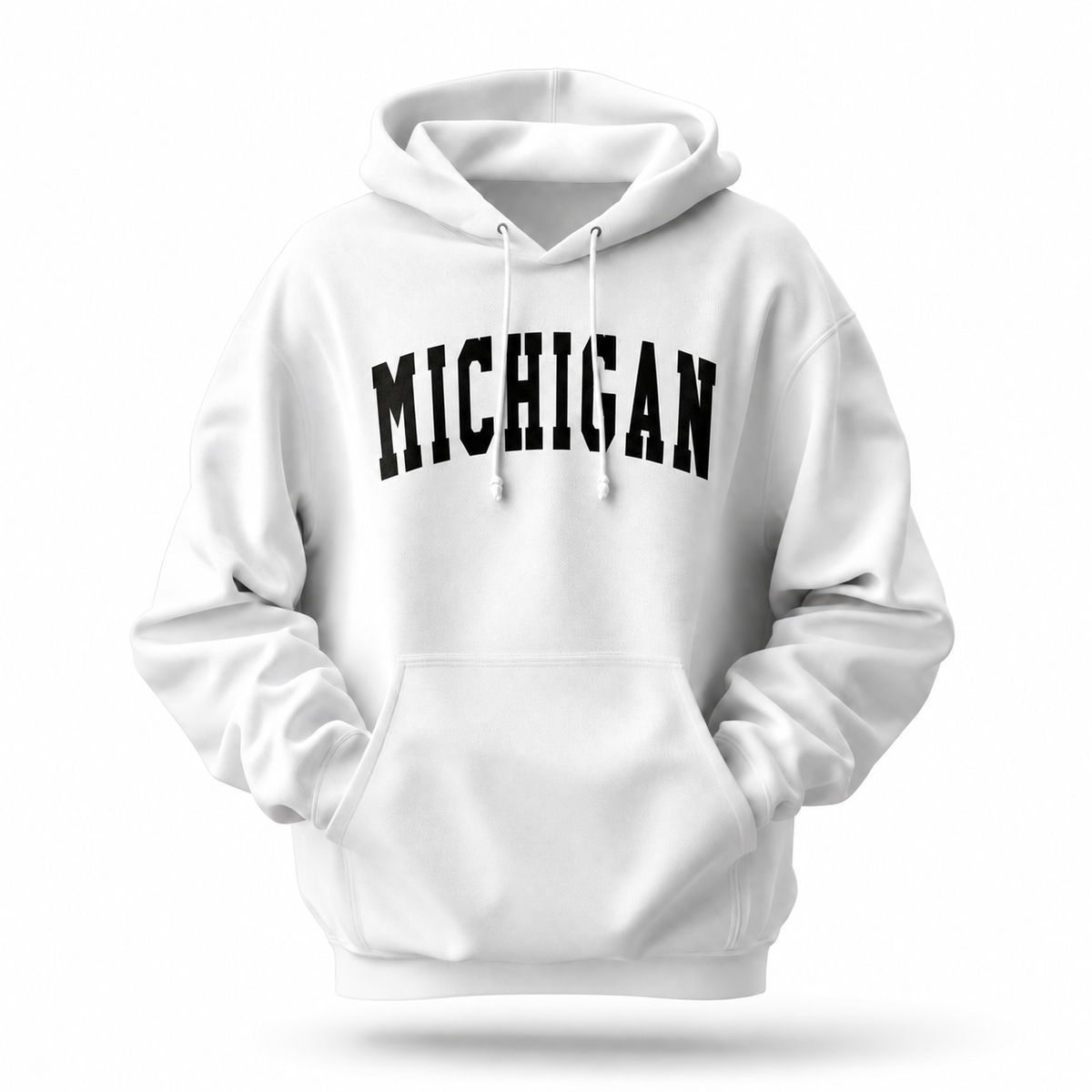 Michigan Classic Arch Bold Letters White Hoodie