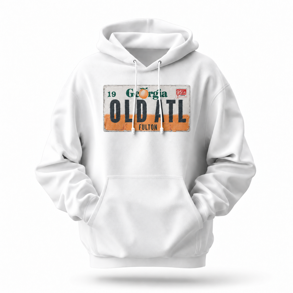 Georgia Old Atl Vintage License Plate Hoodie