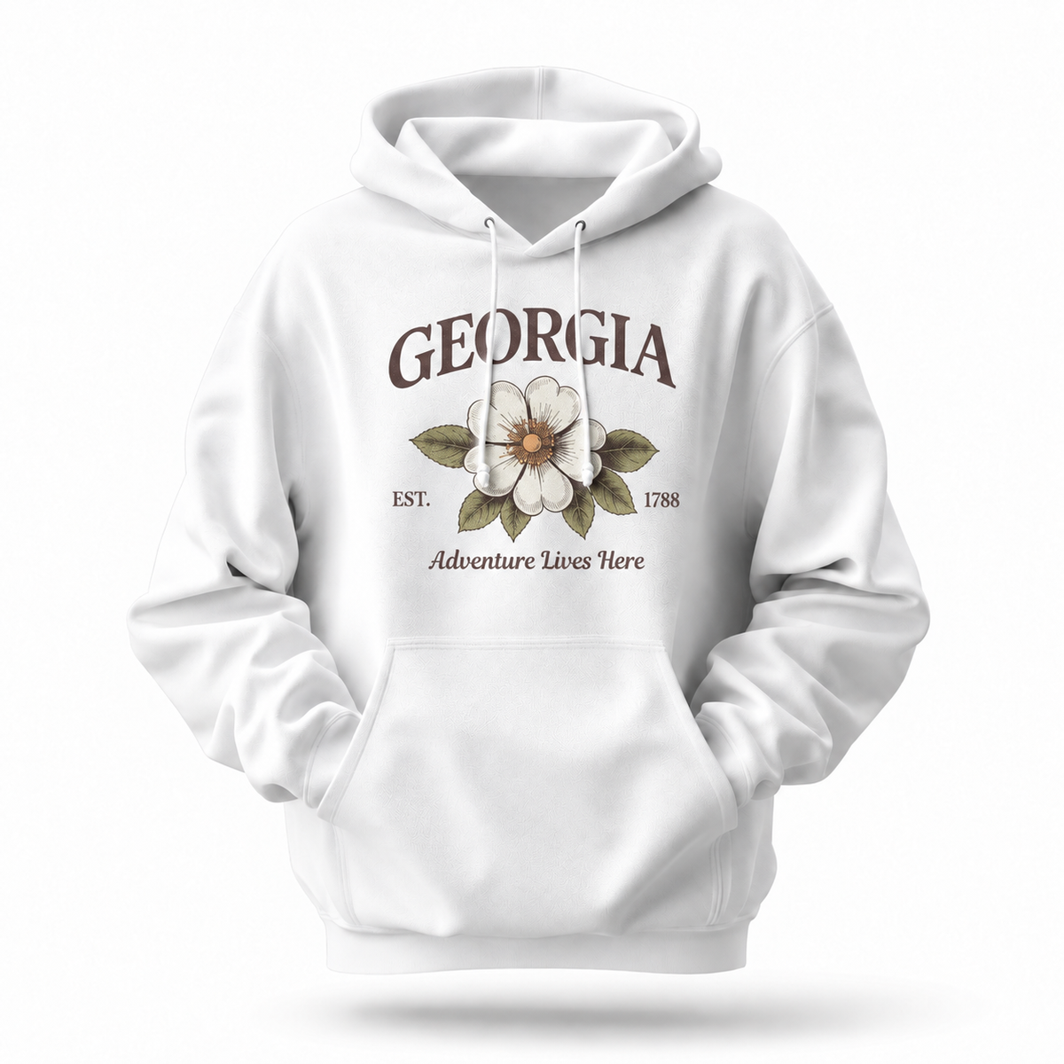 Georgia State Flower Adventure Lives Here Hoodie