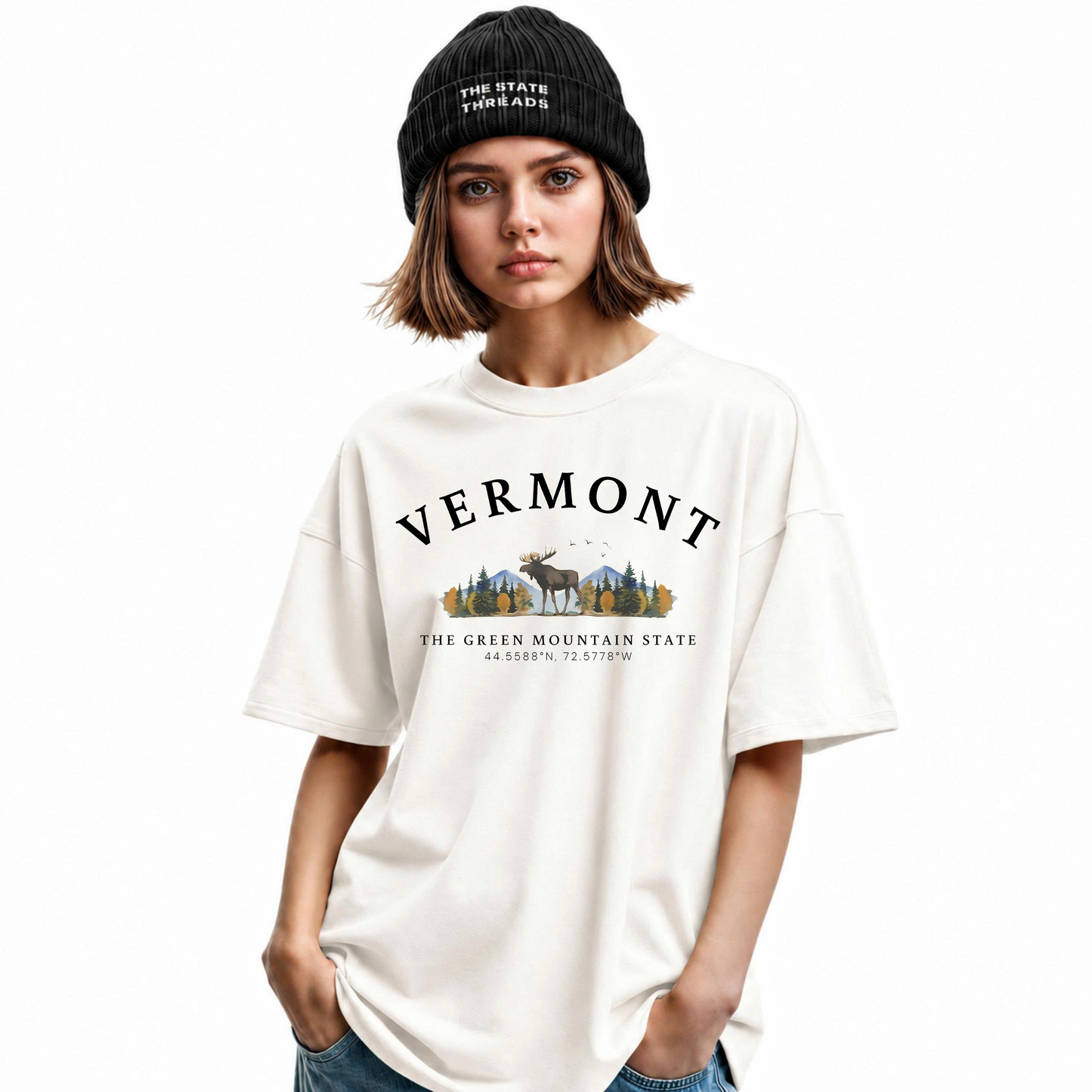 Vermont Green Mountain State Moose Wilderness Adventure Shirt