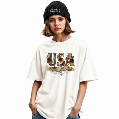 America 250 Years Freedom Vintage Floral Shirt