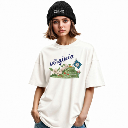 Virginia State Pride Floral Map Shirt