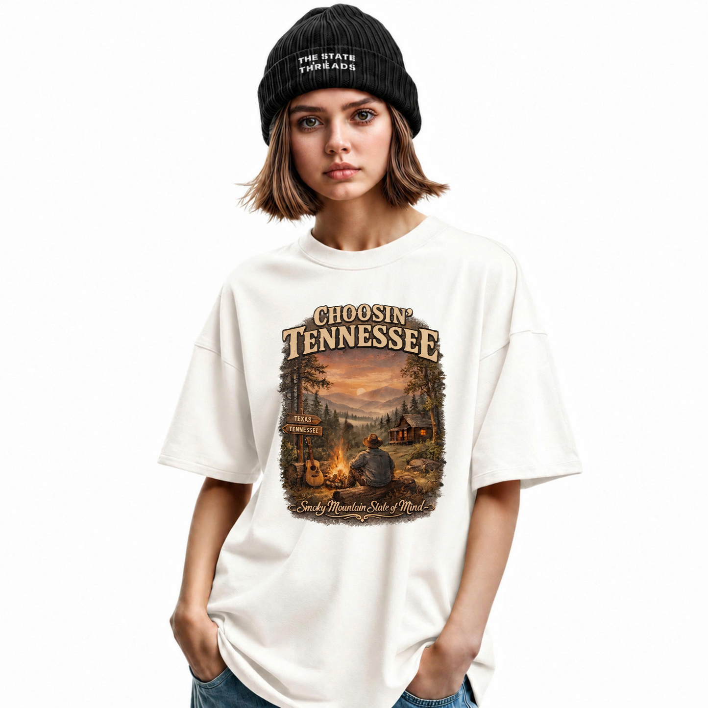 Tennessee Smoky Mountains Campfire Cabin Nature Shirt