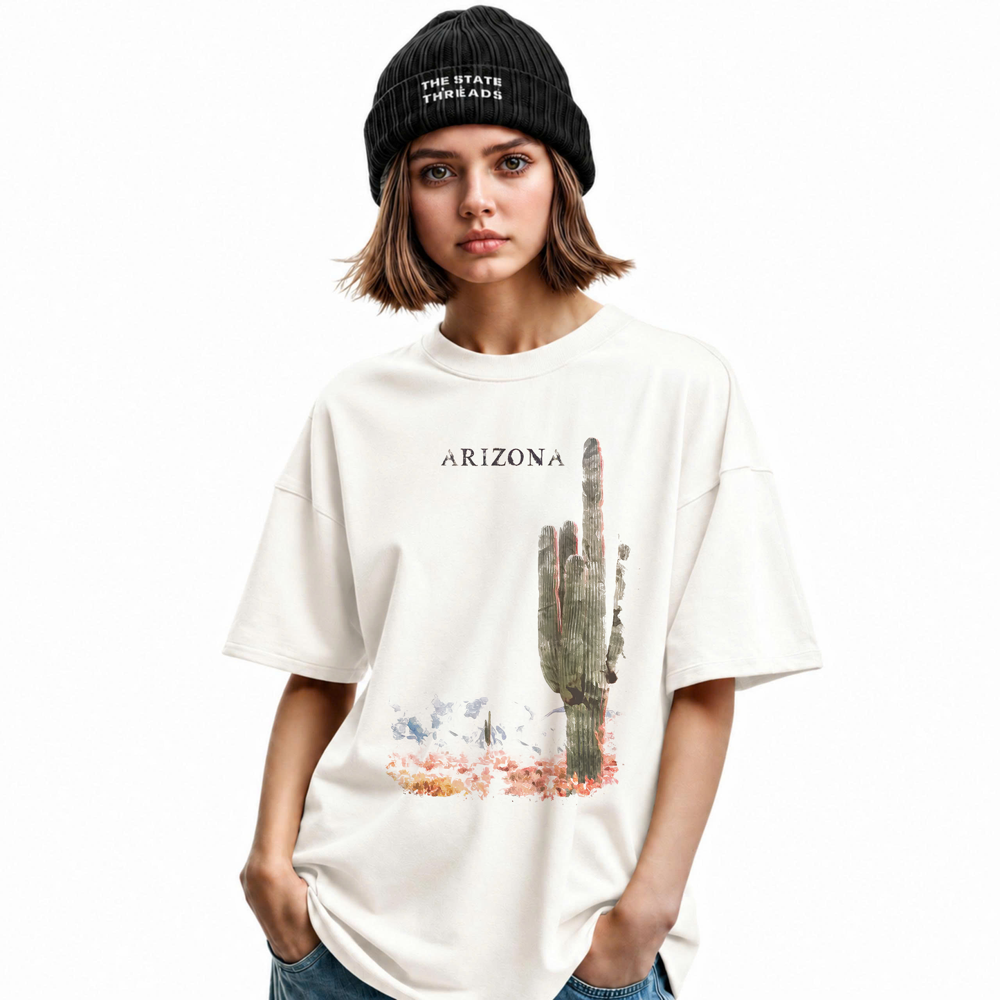 Arizona Saguaro Cactus Desert Watercolor Landscape Shirt