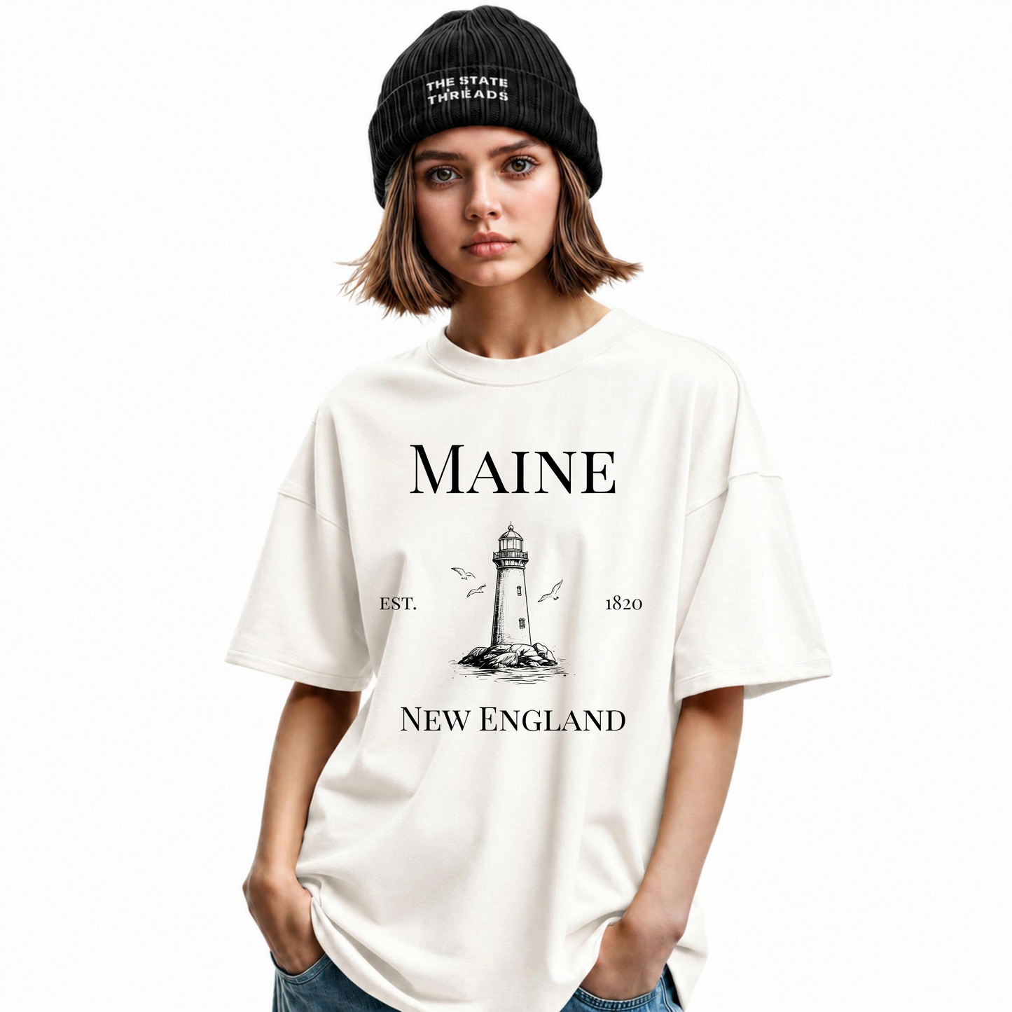 Maine New England Coastal Lighthouse Heritage Shirt