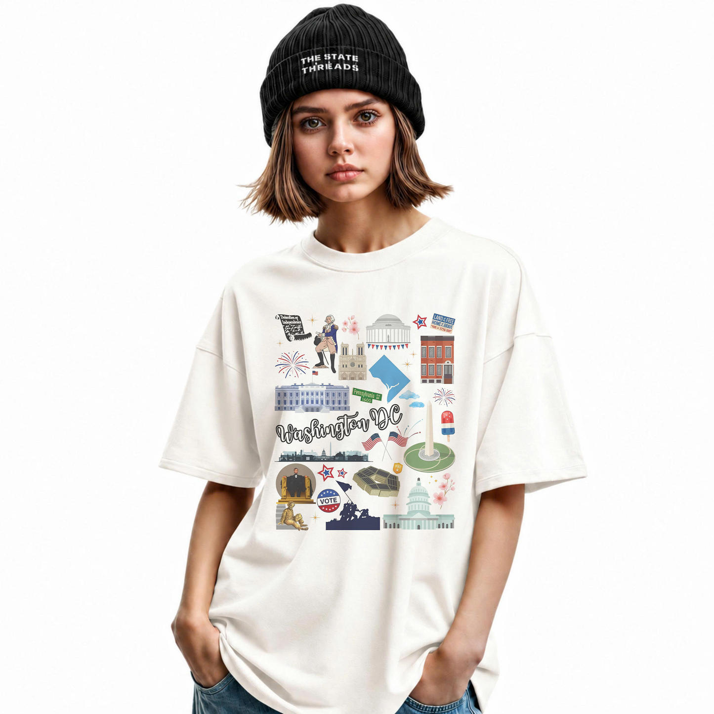 Washington DC Patriotic Icons Collage Shirt