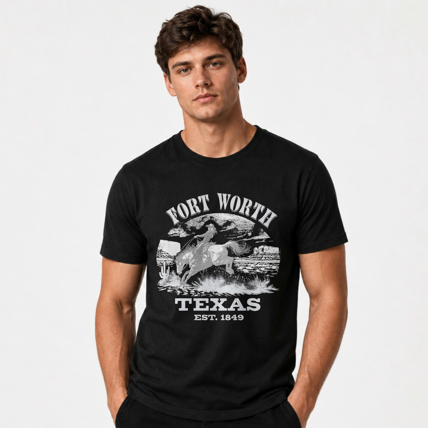 Fort Worth Texas Vintage Cowboy Rodeo Shirt