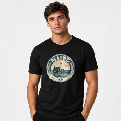 Maine Lighthouse Vintage Coastal Heritage Shirt