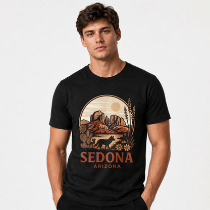 Sedona Arizona Vintage Desert Desert Wolf Mountain Shirt