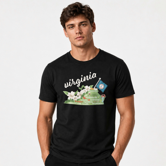 Virginia State Pride Floral Map Shirt