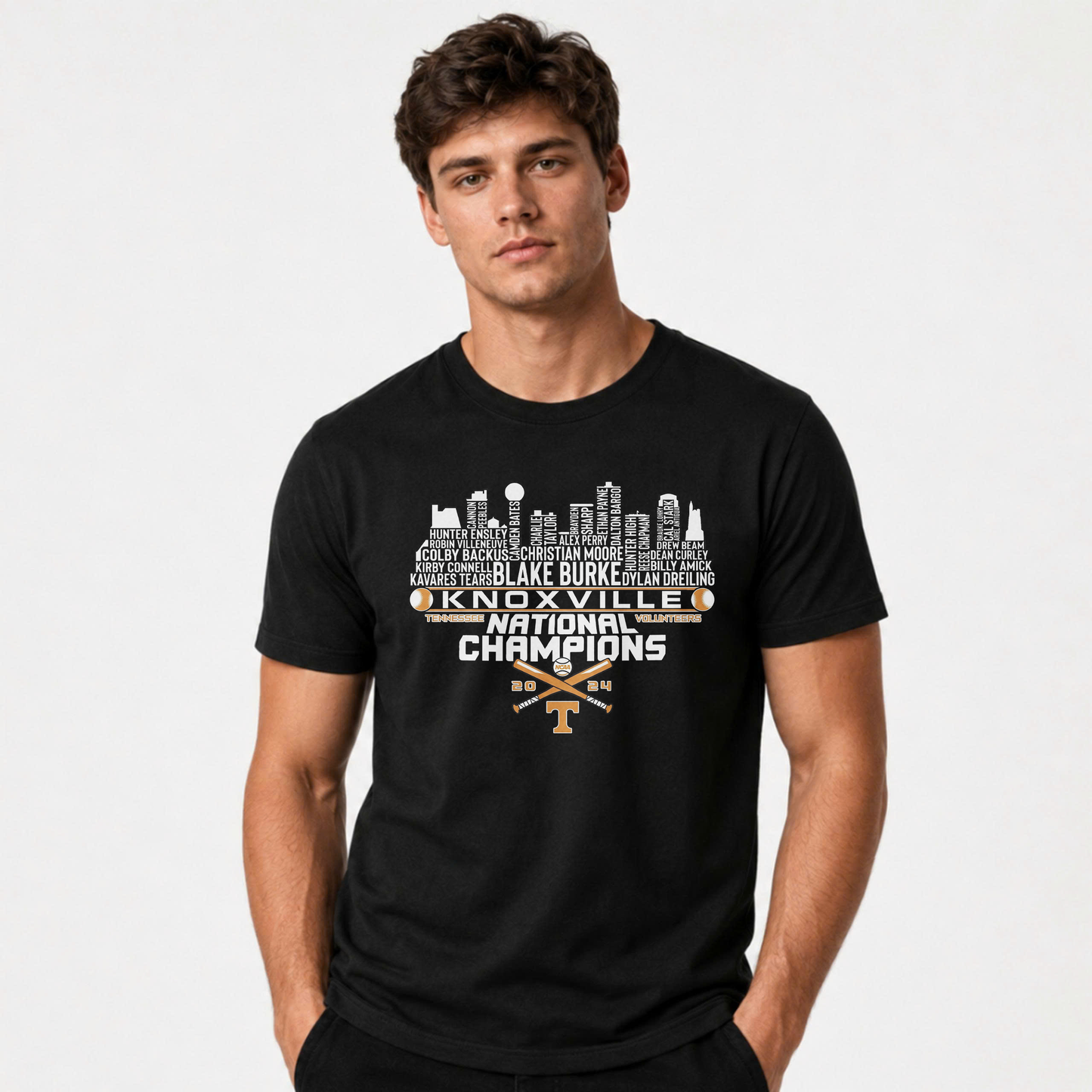 Tennessee Baseball 2024 National Champions Knoxville Skyline Shirt