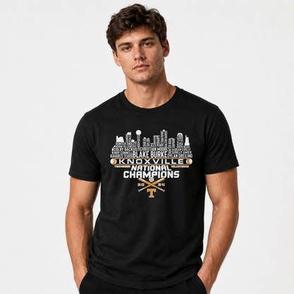 Tennessee Baseball 2024 National Champions Knoxville Skyline Shirt