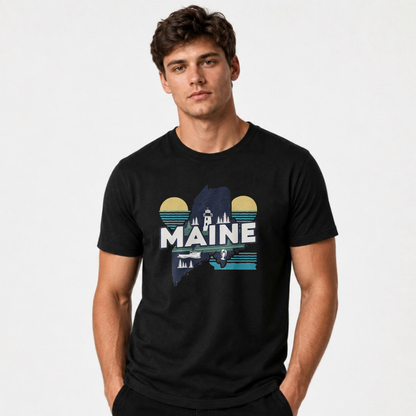 Maine Lighthouse Coastal Vintage State Pride Shirt