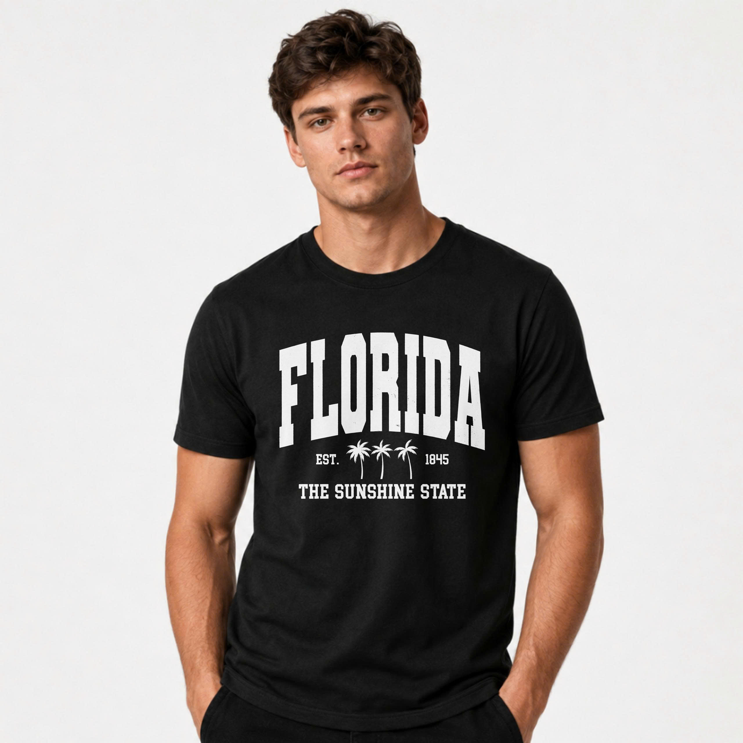 Florida The Sunshine State Vintage Palm Trees Varsity Shirt