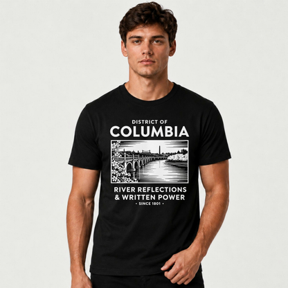 District of Columbia River Reflections Potomac Bridge Vintage Shirt