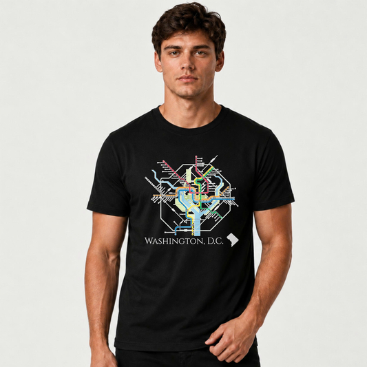 Washington DC Metro Map Transit Minimalist Shirt