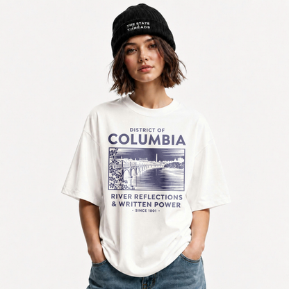 District of Columbia River Reflections Potomac Bridge Vintage Shirt
