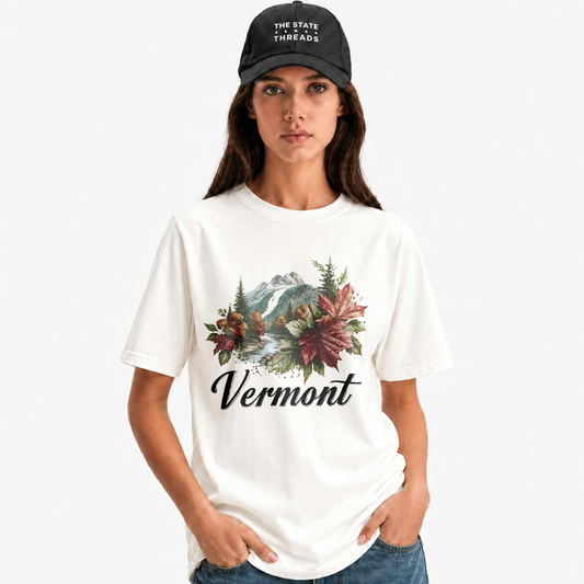 Vermont Autumn Leaves Scenic Mountains Forest Vintage Shirt