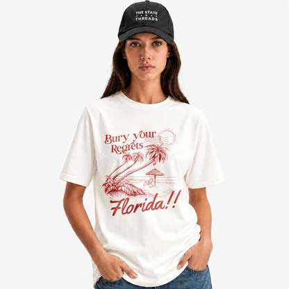 Florida Bury Your Regrets Tropical Coastal Beach Shirt