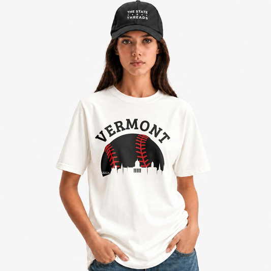 Vermont Baseball City Skyline Sports Fan Shirt