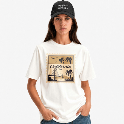 California Golden Gate Bridge Postage Stamp Retro Shirt