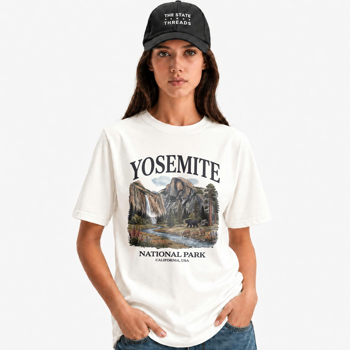 Yosemite National Park California Vintage Wildlife Bear Shirt