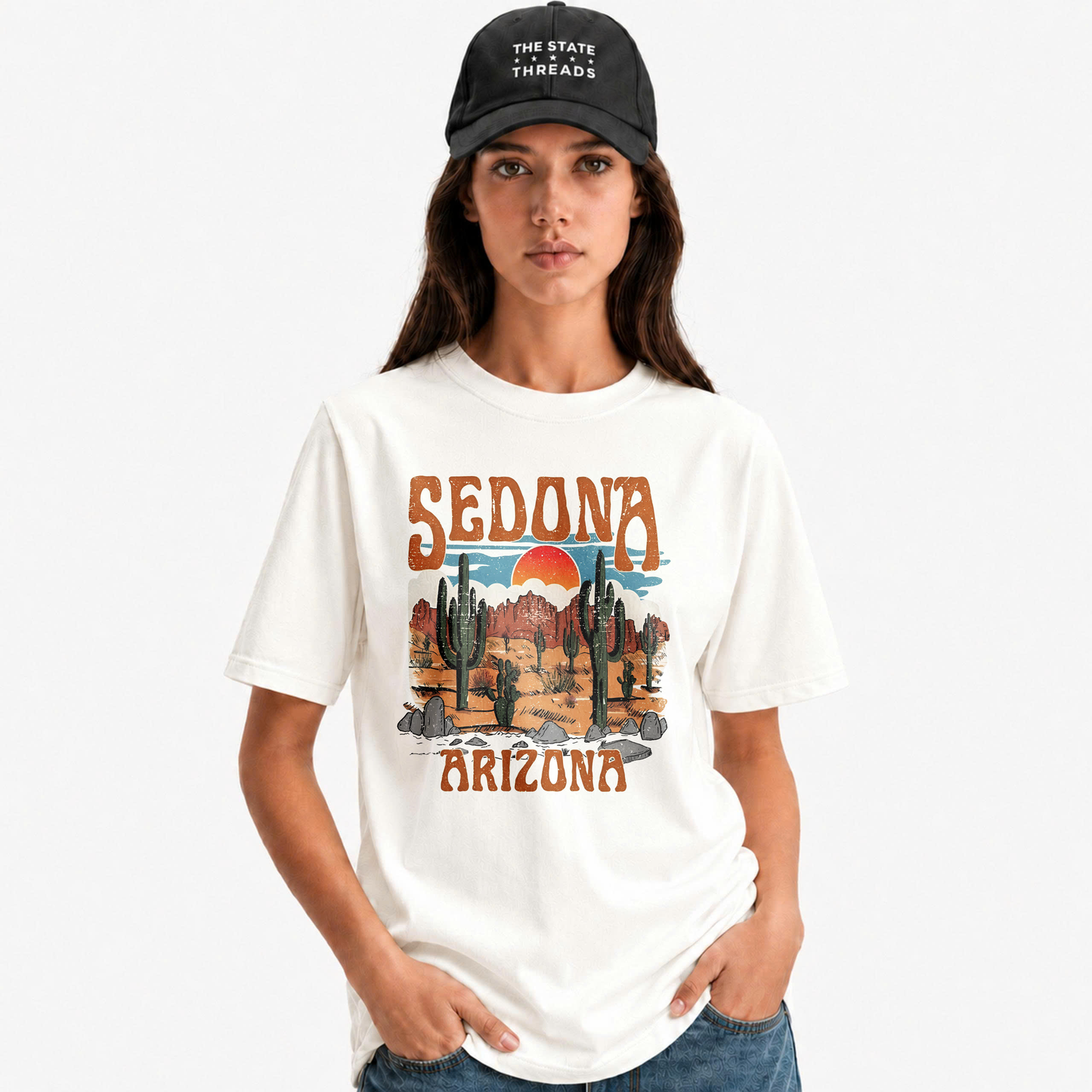 Arizona Sedona Desert Retro Sunset Cactus Pride Shirt