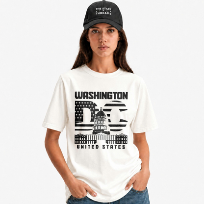 Washington DC Capitol Distressed Flag Shirt